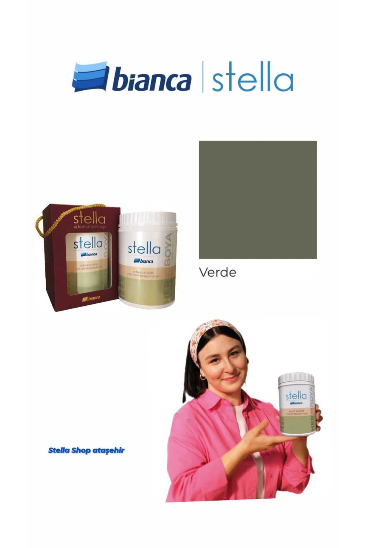 Stella Su Bazlı Saf Akrilik Boya 500ml - Verde