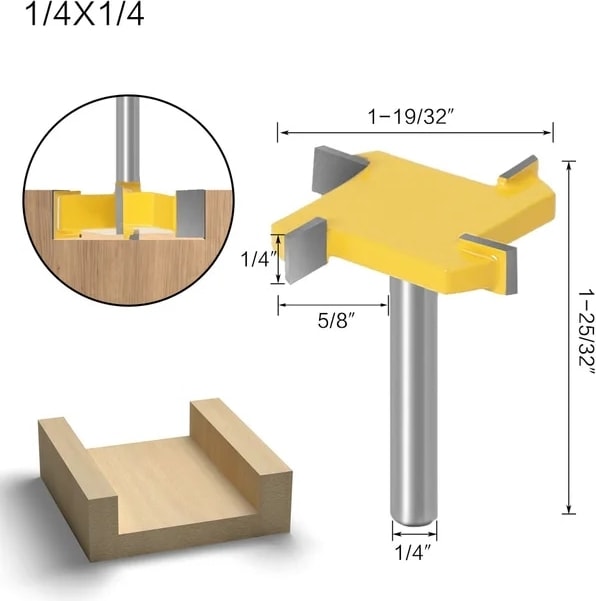 6.35X40X6.35 1 Adet 6mm 6.35MM 8mm Shank 4 Kenar T Tipi Planya Kesici Ağaç Işleme Aleti Freze Uçları Ahşap Endüstriyel Sınıf Freze Kesicisi (Yurt Dışından)