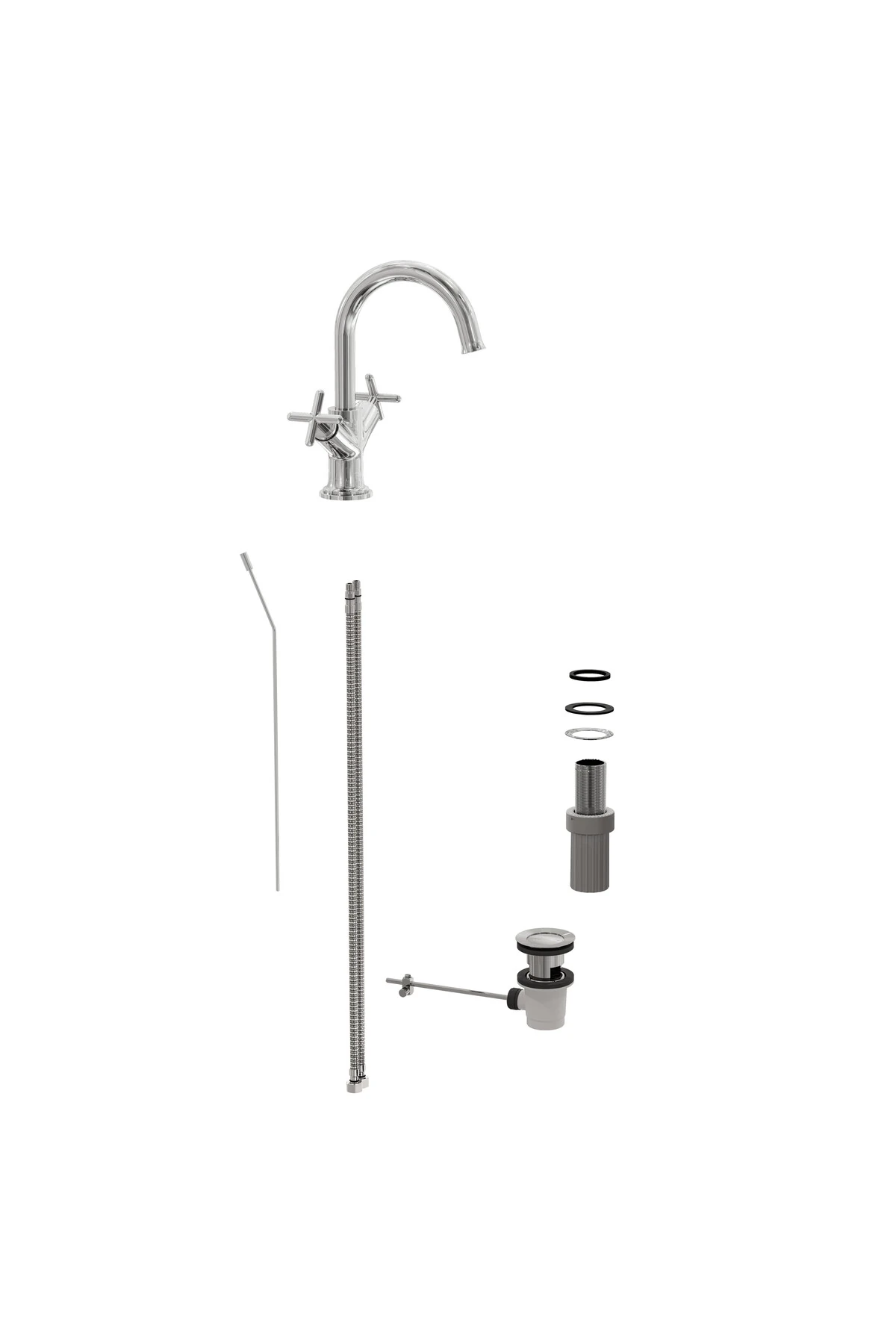 Origin Classic A4288236 Çanak Lavabo Bataryası, Mat Siyah