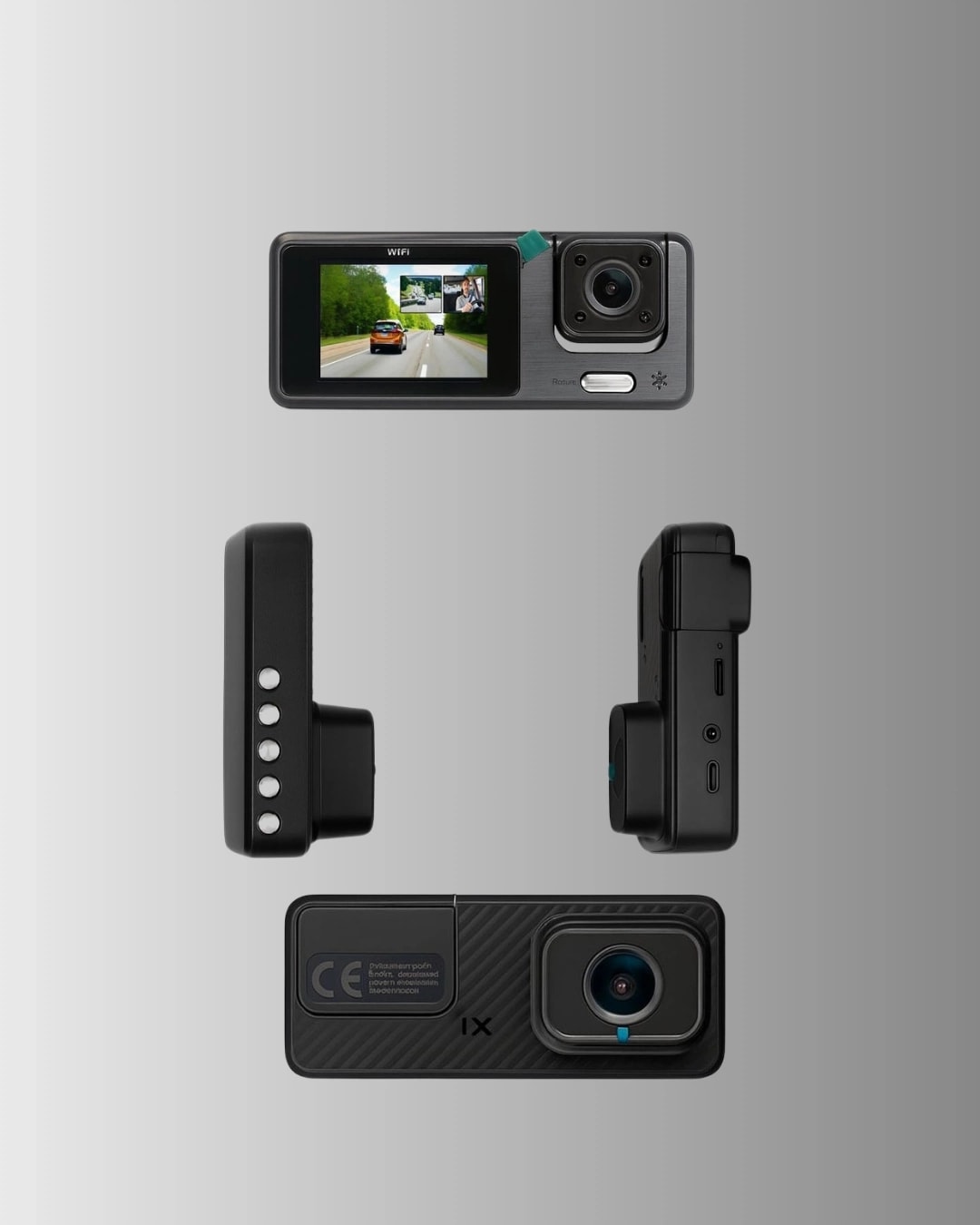 3 Kameralı Araç Içi Dvr Kayıt Cihazı Ön Iç Arka Kamera Full Hd