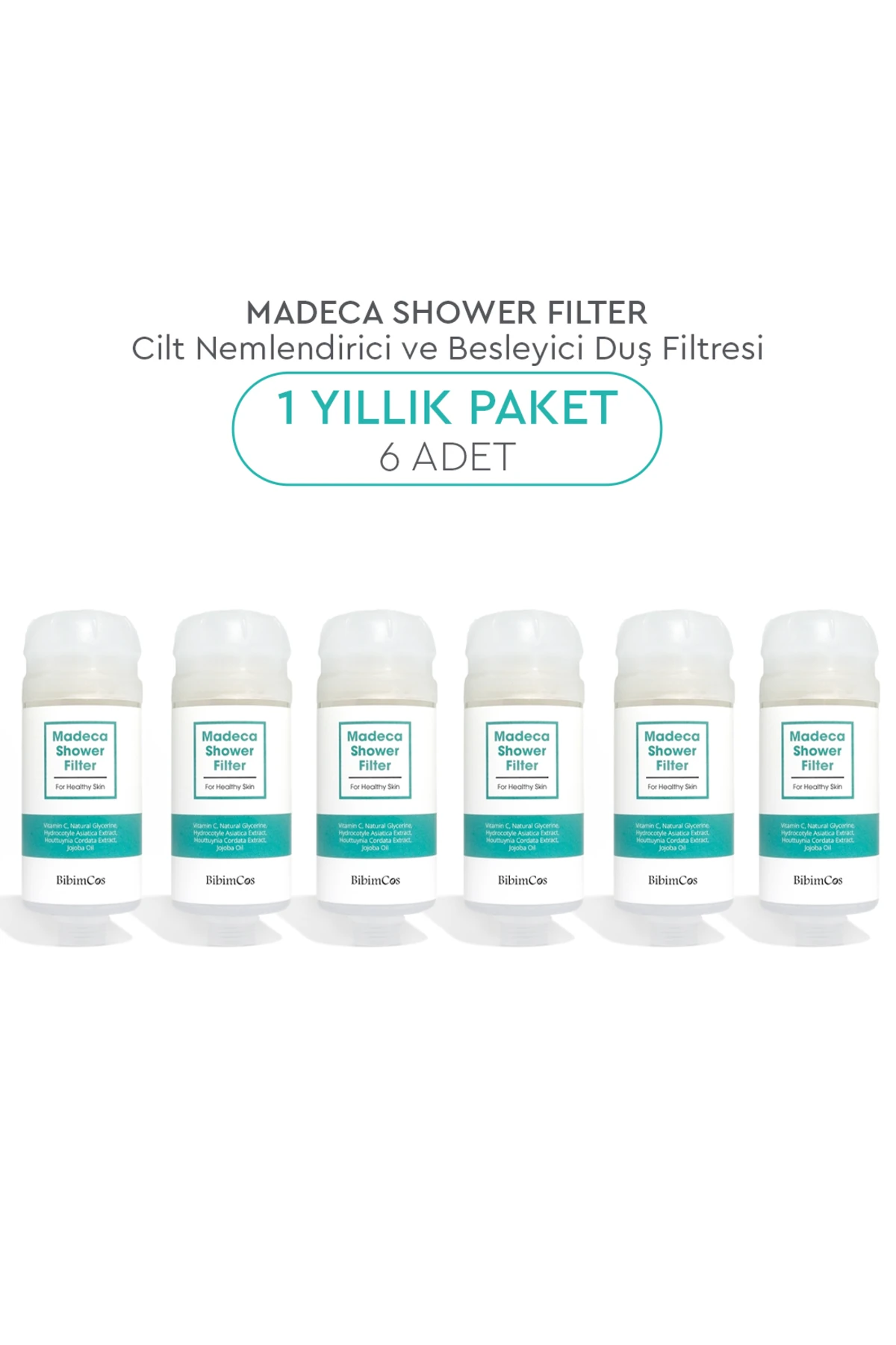 Madeca Shower Filter - Cilt Nemlendirici ve Besleyici Duş Filtresi 6'lı (1 Yıllık Paket)