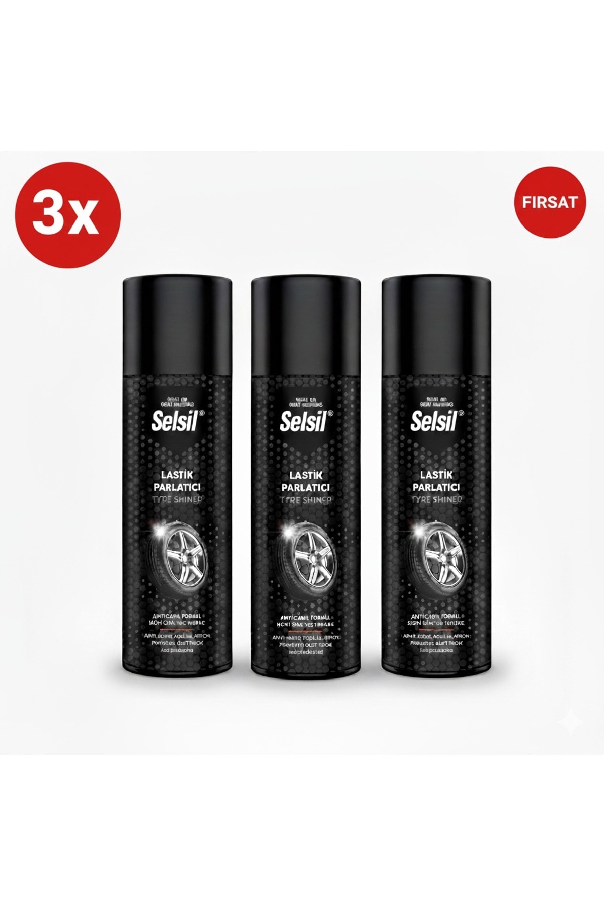 LASTİK PARLATICI 500 ml 3'LÜ SET