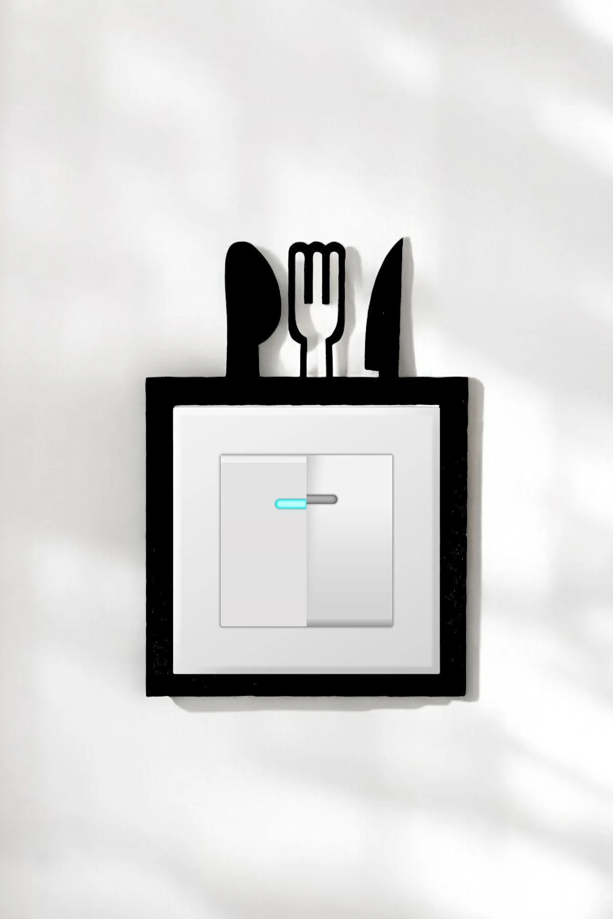 Muyika Dekoratif Priz Çerçevesi MDF Çatal Bıçak Modern TR