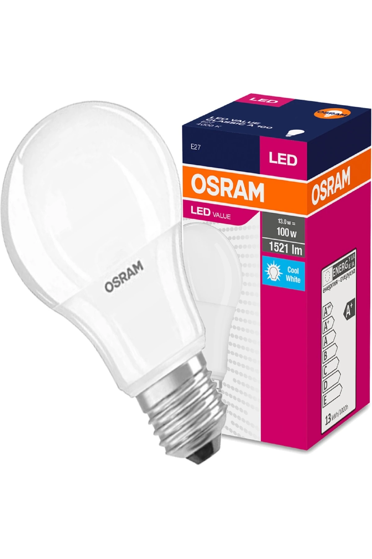 Led Ampul 1521 Lümen 13W E-27 6500K Beyaz