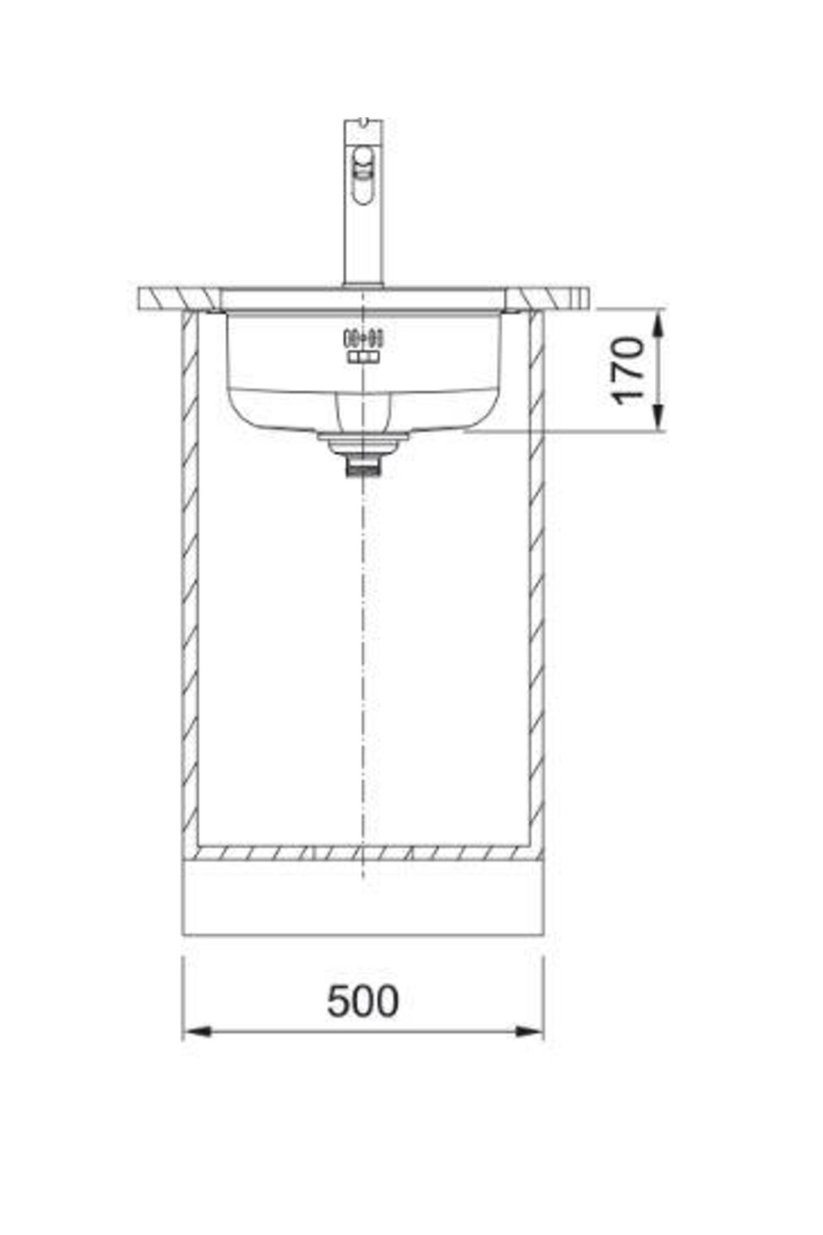 İnox Rondo Rox 610/110-38 Tek Gözlü Damlalıksız Eviye (101.0692.523)