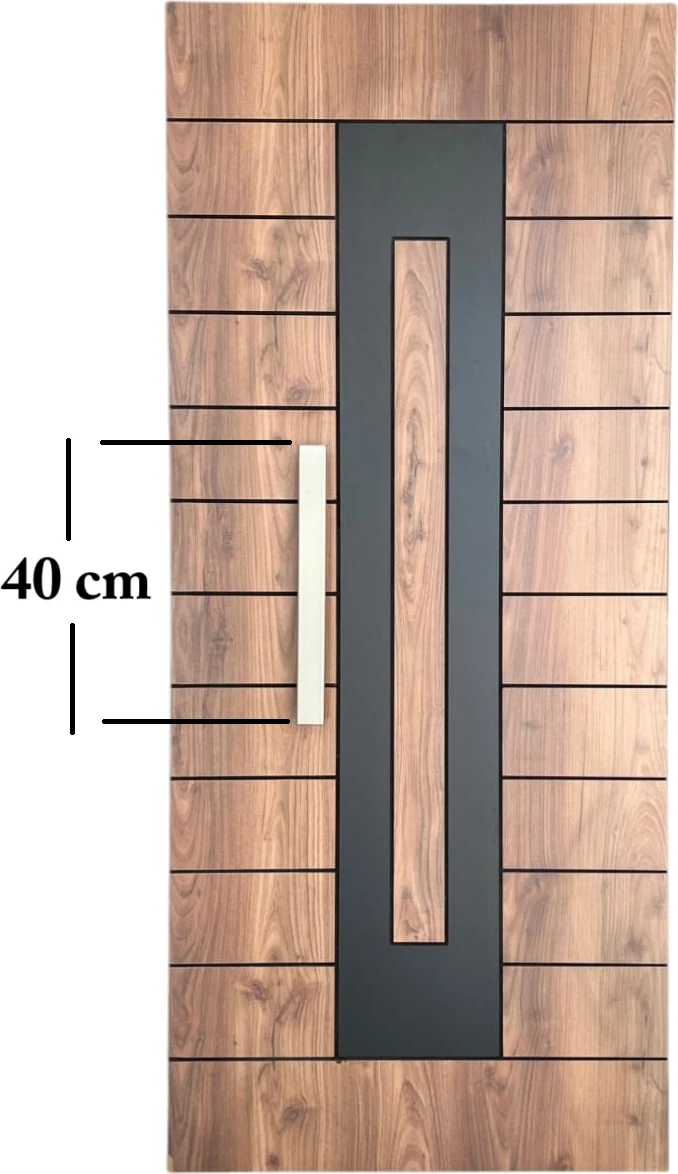 Çelik Kapı Çekme Kolu Tutma Kolu Dikdörtgen Model Renk Saten (Gümüş Gri) 40CM