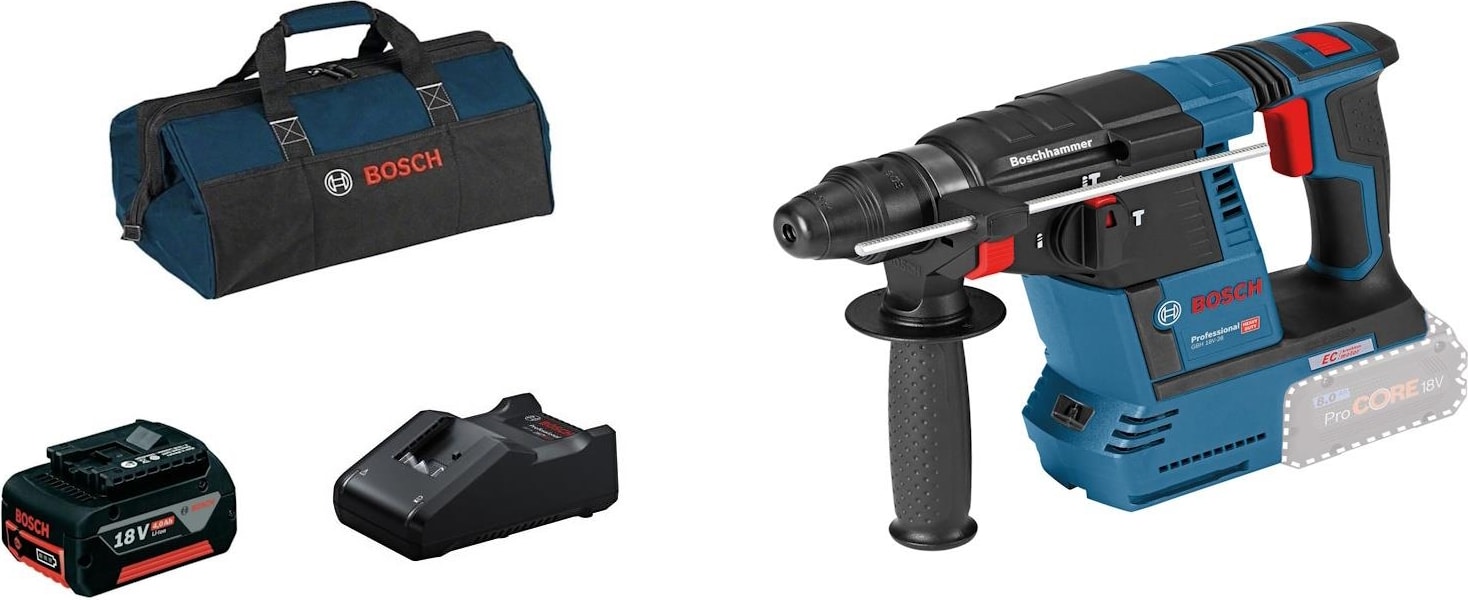 BOSCH Gbh 18V-26 1X4.0AH Tek Akülü Kırıcı Delici