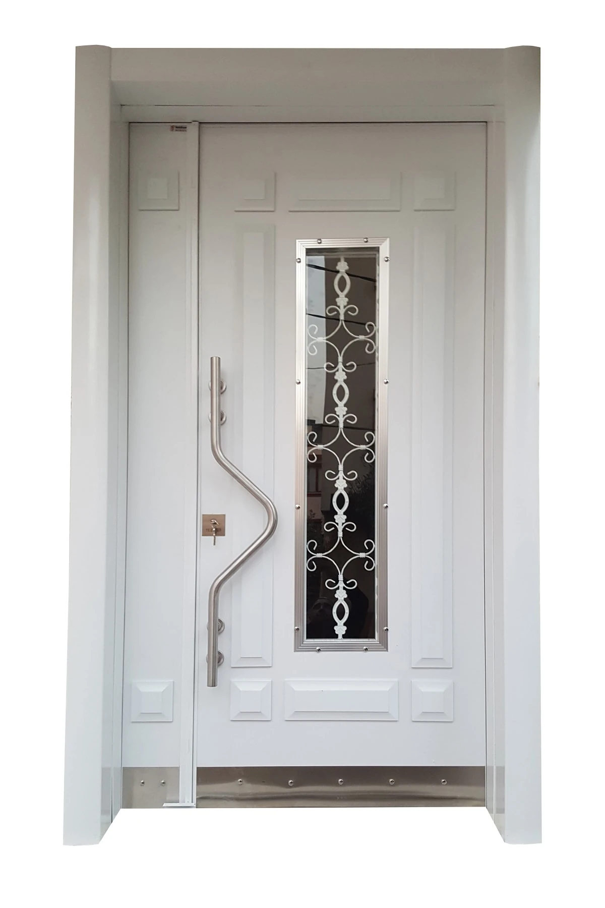 Beyaz Apartman Bina Giriş Kapısı, Villa Kapısı Sol Açılım