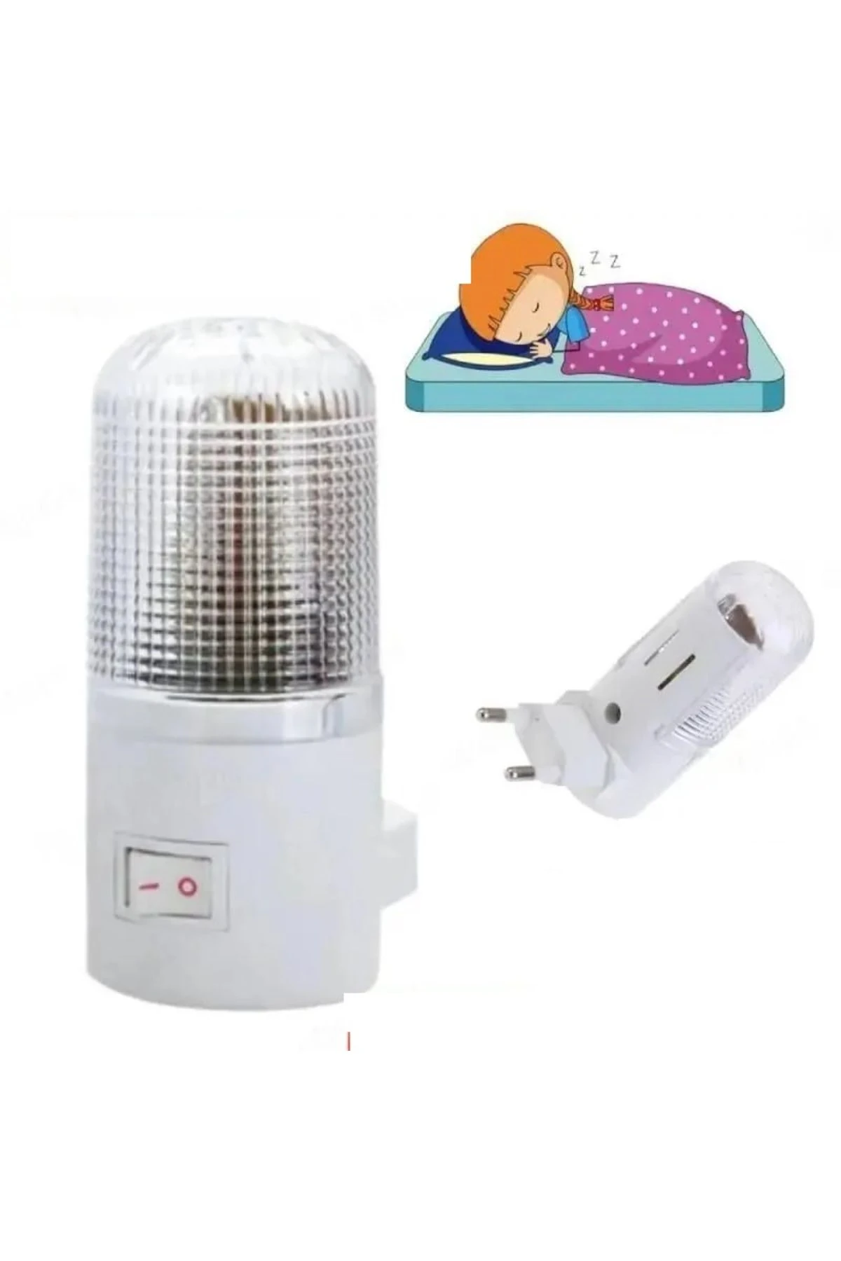 Periboia 4 Ledli Beyaz Işık Gece Lambası Ledli Anahtarlı Çocuk Odası Gece Lambası 0.5W