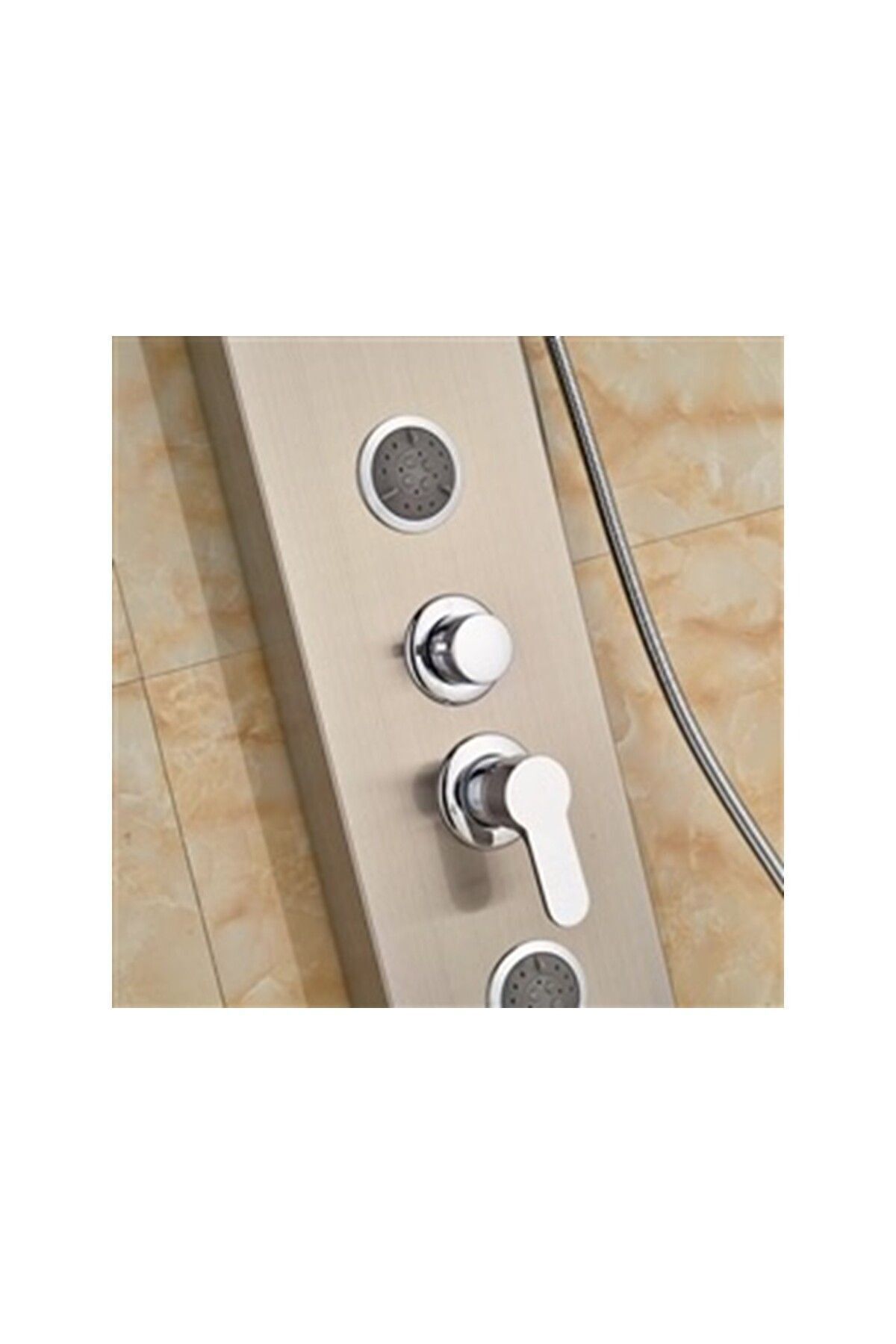 Sam Fırat Gri Bej Masajlı Duş, Dikey Duş Paneli, Shower Panel, Duş Fiskiyesi