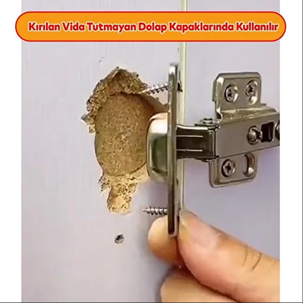Dolap Tas Menteşe Tamir Saçı Beyaz 2 Adet Vidaları Dahil