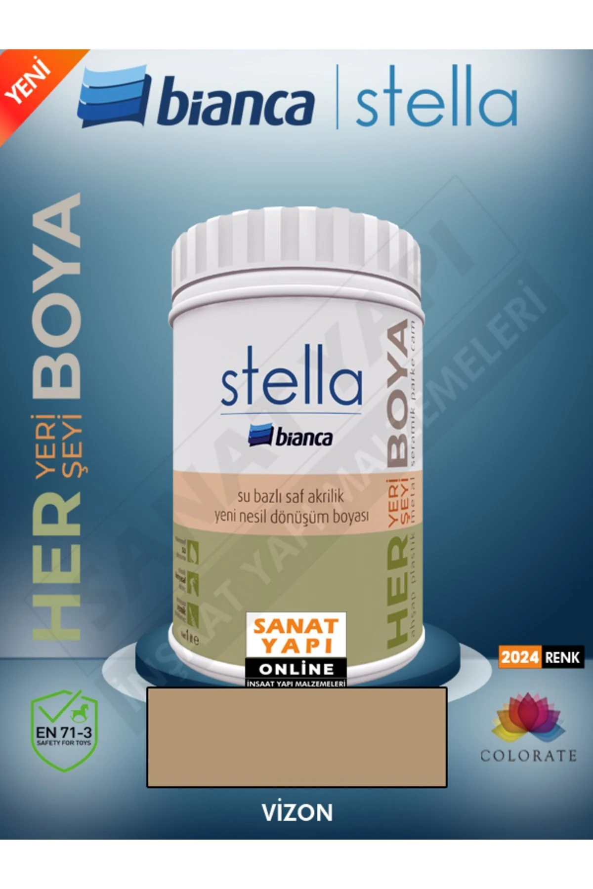 Stella Su Bazlı Saf Akrilik Boya - Vizon