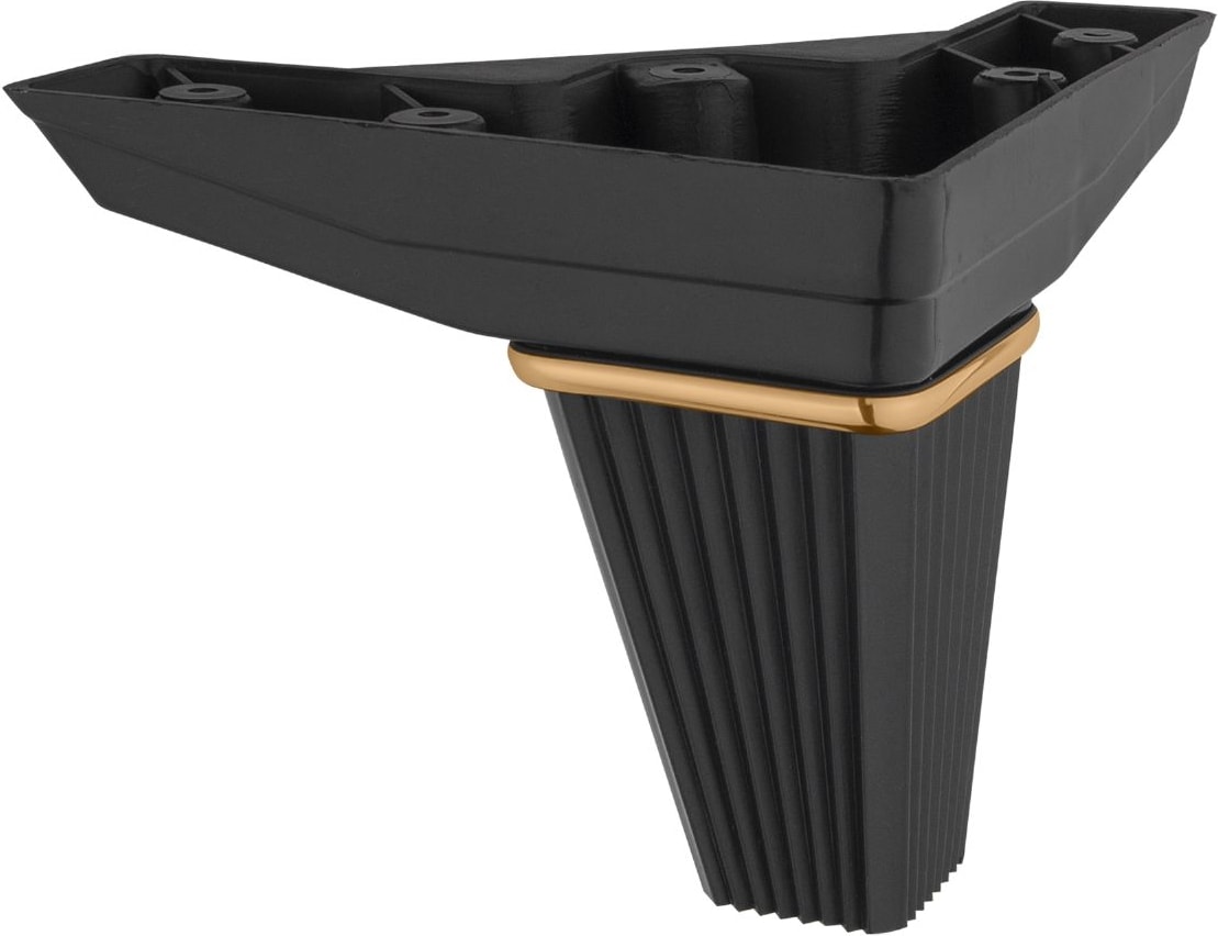 Elmas Siyah Gold Çizgili Mobilya Komidin Chester Tv Ünitesi Baza Ayağı 12 cm 4 Adet