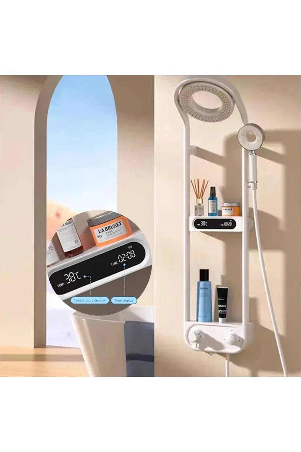 DİJİTAL LED EKRAN VE TERMOSTATLI ROBOT DUŞ SETİ LÜX ŞELALE YAĞMUR DUŞ SİSTEMİ 7 YIL GARANTİLİ İTHAL