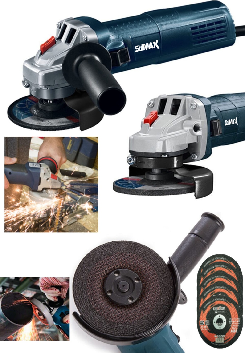 Germany Spiral Jet Taşlama Metal Kesme Avuç Taşlama Makinesi Bakır Motor 3500 W ve 5 Taş