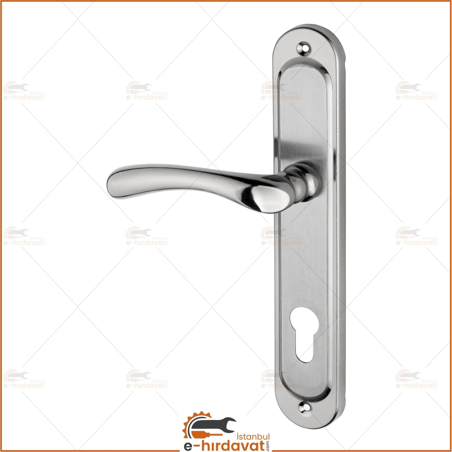 Saray Lüx Nikel Saten Aynalı Yale Kapı Kolu Çelik Kapı Kolu Sol El ile Açılır 1 Adet Tek Yön