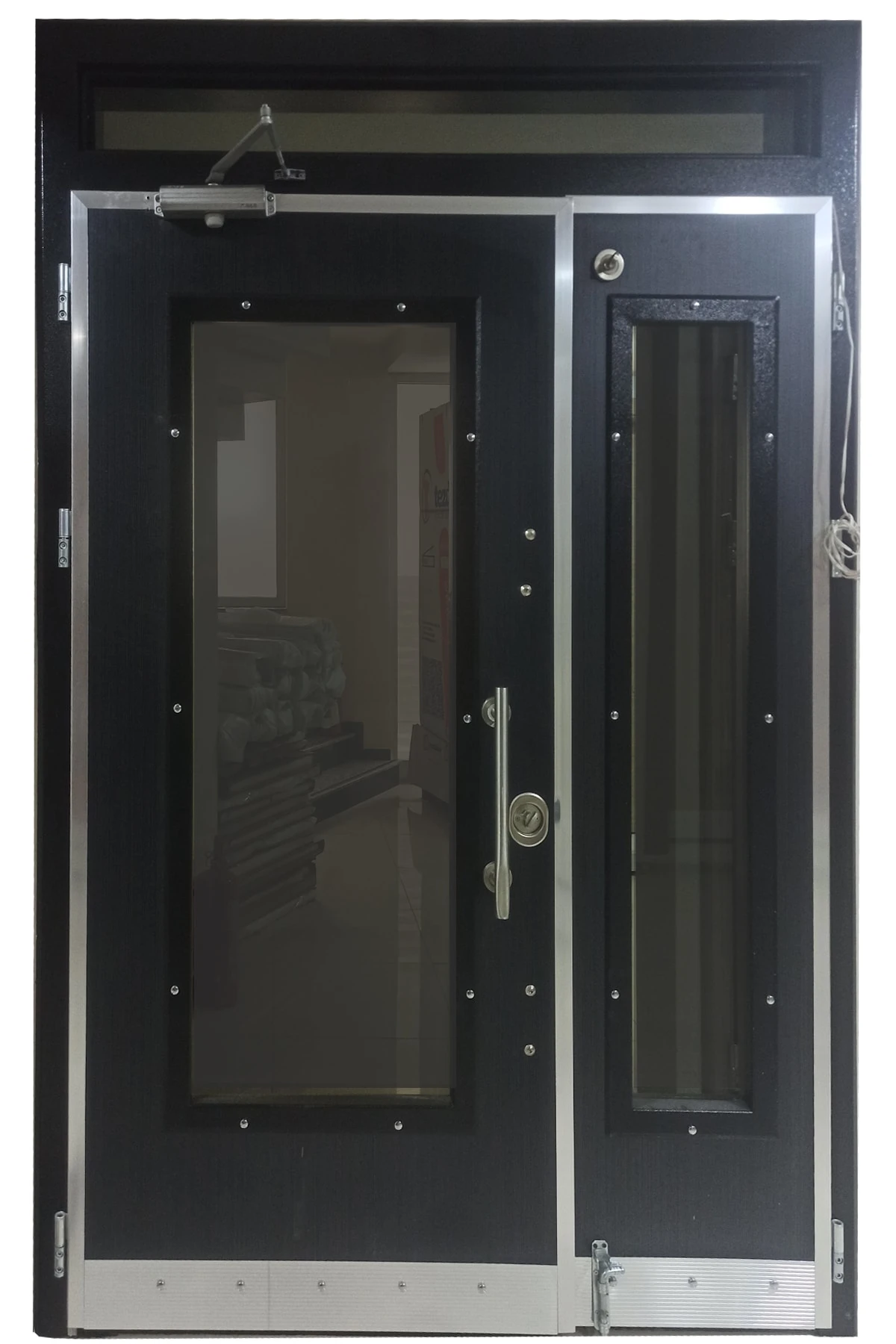 Çelik Kapı Fiyatları Siyah Statik Kasalı Çelik Kapı, Apartman Giriş Kapısı Sol Açılım