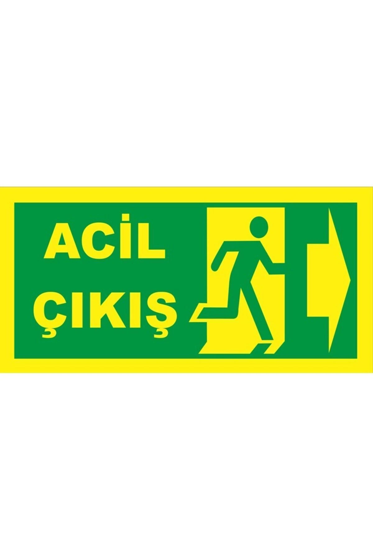 Fosforlu Fotolümen Levha Acil Çıkış Yönlendirme Sağ Ok 12x24 Cm F-15