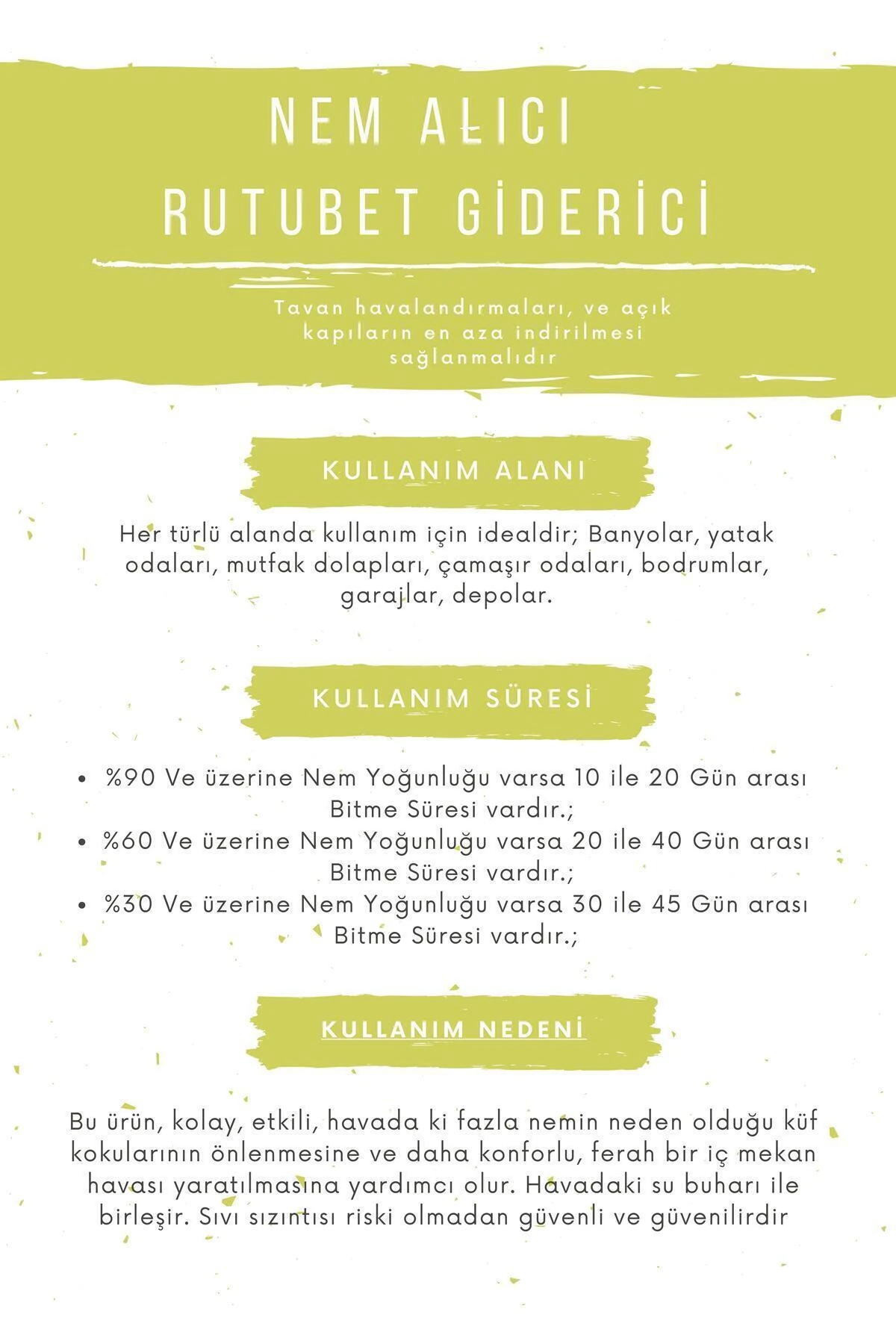 Nem Emici | Küf Önleyici | Ev Tipi Rutubet Giderici | Elma Esanslı | 500g X 6 Tablet | Ev,depo