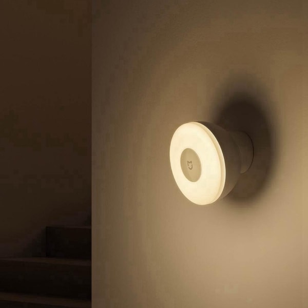 Mijia Akıllı Ev Hareket Sensörlü Gece Lambası - 2'li Set, Fotoselli, 360° Aydınlatma, 120° Algılama Açısı, Sıcak Sarı ve Beyaz Işık, Google Asistan ile Uyumlu