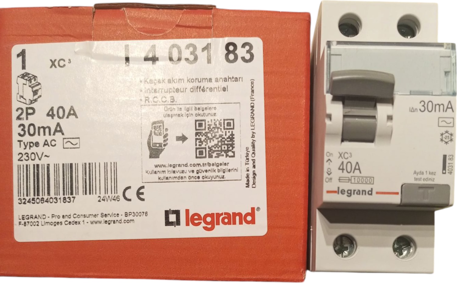 2X40A 30MA Kaçak Akım Koruma