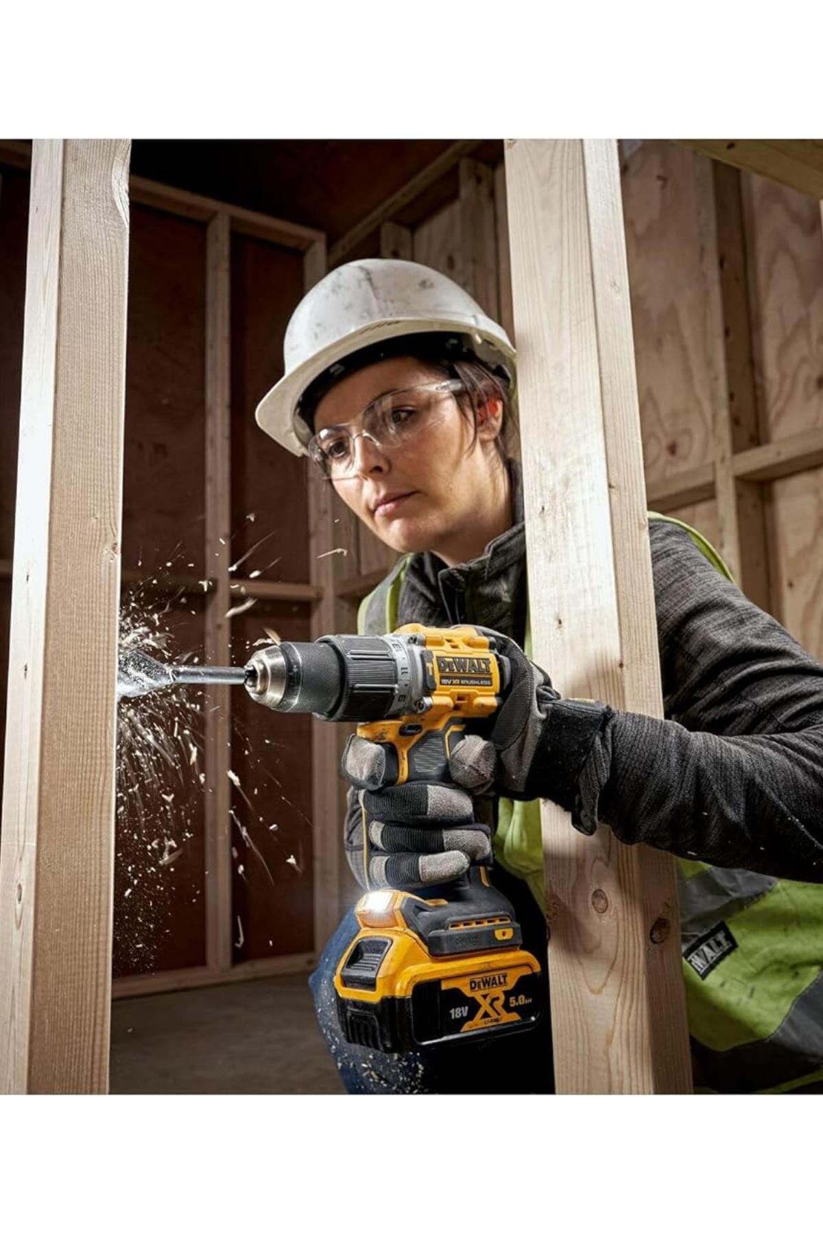 DEWALT 18V 5.0Ah Li-Ion Çift Bataryalı Kömürsüz Profesyonel Darbeli Matkap DCD805P2T-QW