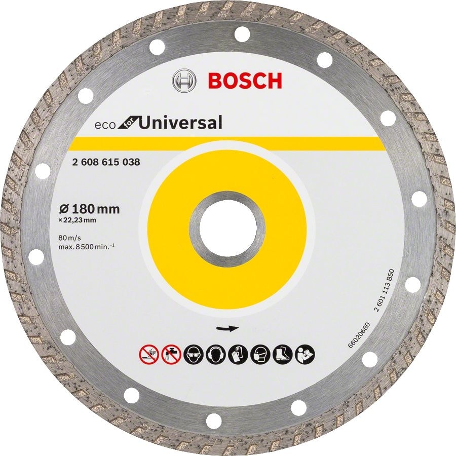 BOSCH - Ekonomik Seri 9+1 Genel Yapı Malzemeleri Için Elmas Kesme Diski 180 mm Turbo