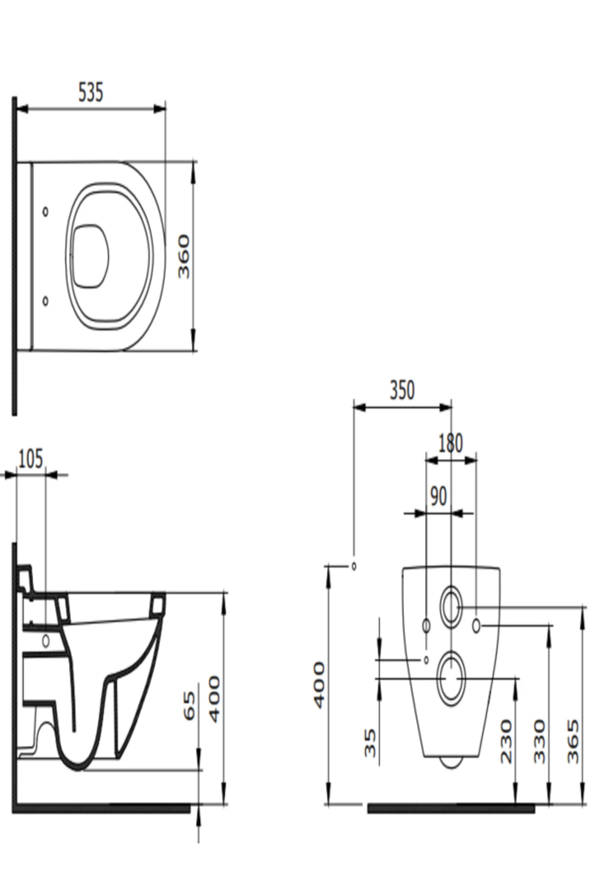 TAORMINA ARCH ASMA KLOZET KAPAKSIZ taharet borulu