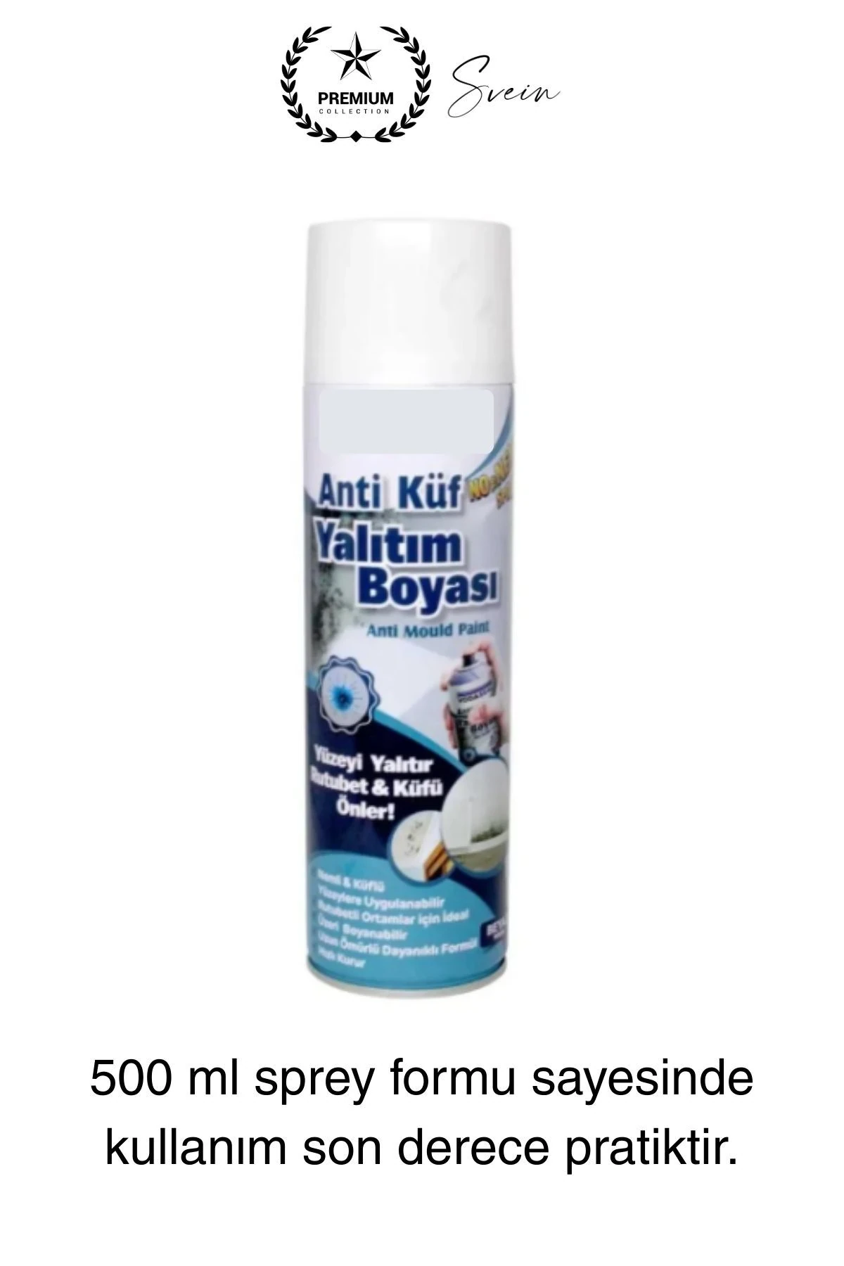 Premium Anti Küf Yalıtım Boyası Sprey Beyaz Rutubet Oluşumunu Engeller Duvar Derleme Önleyici 500 ml