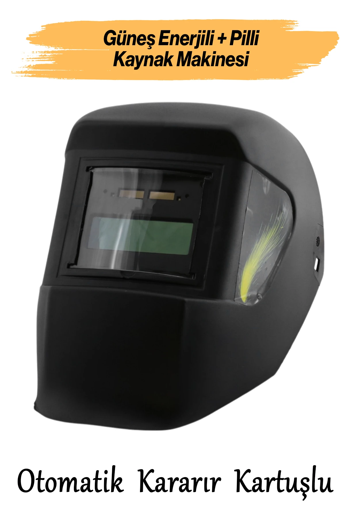 Kolormatik Güneş Enerjili Pilli Otomatik Kararan Baş Kaynak Maskesi Siperlik Gözlüğü Düz Başlık