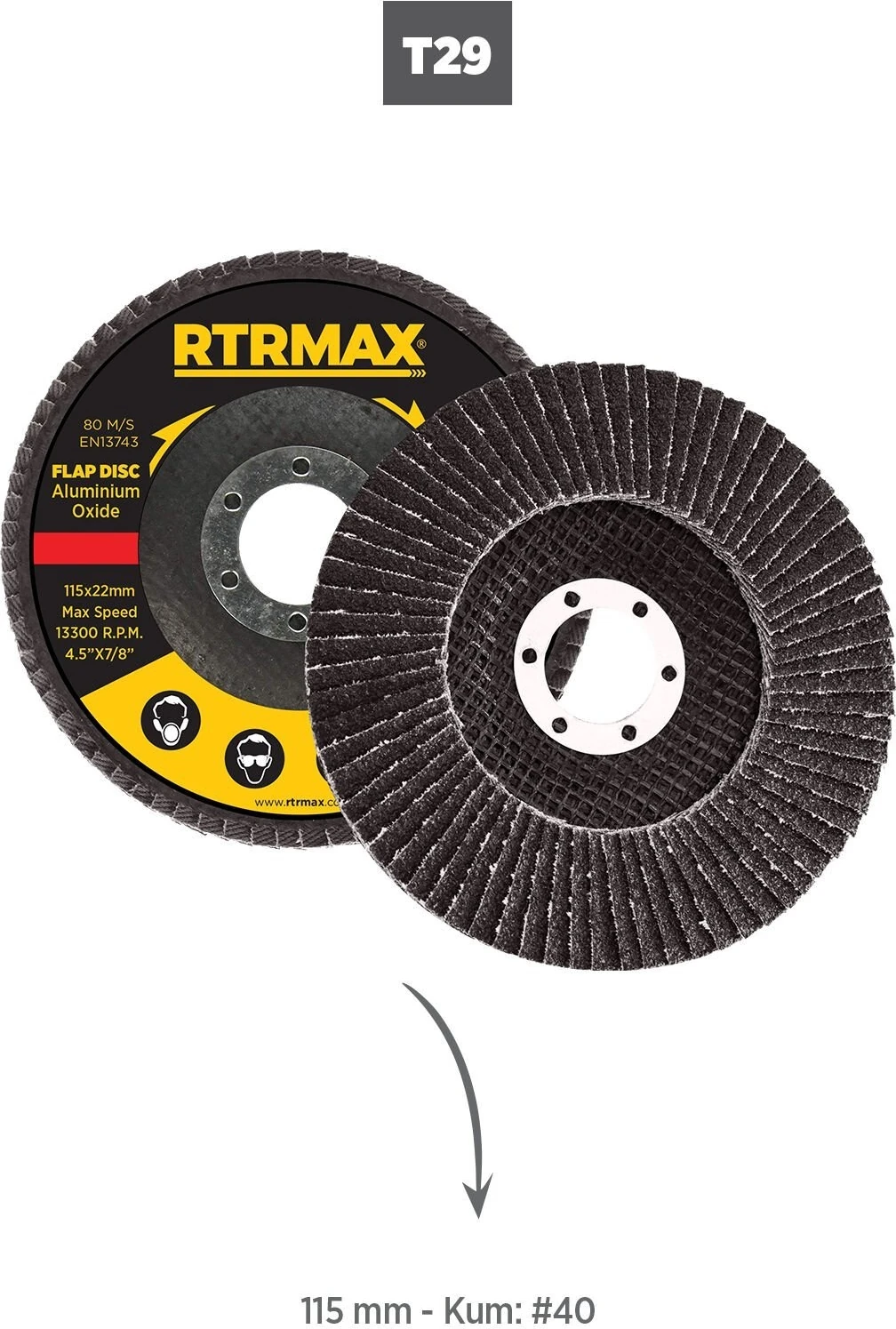 RTM102SET Avuç Taşlama Makinası 4'lü Set - Eldiven-Kesici Disk-Flap Disk