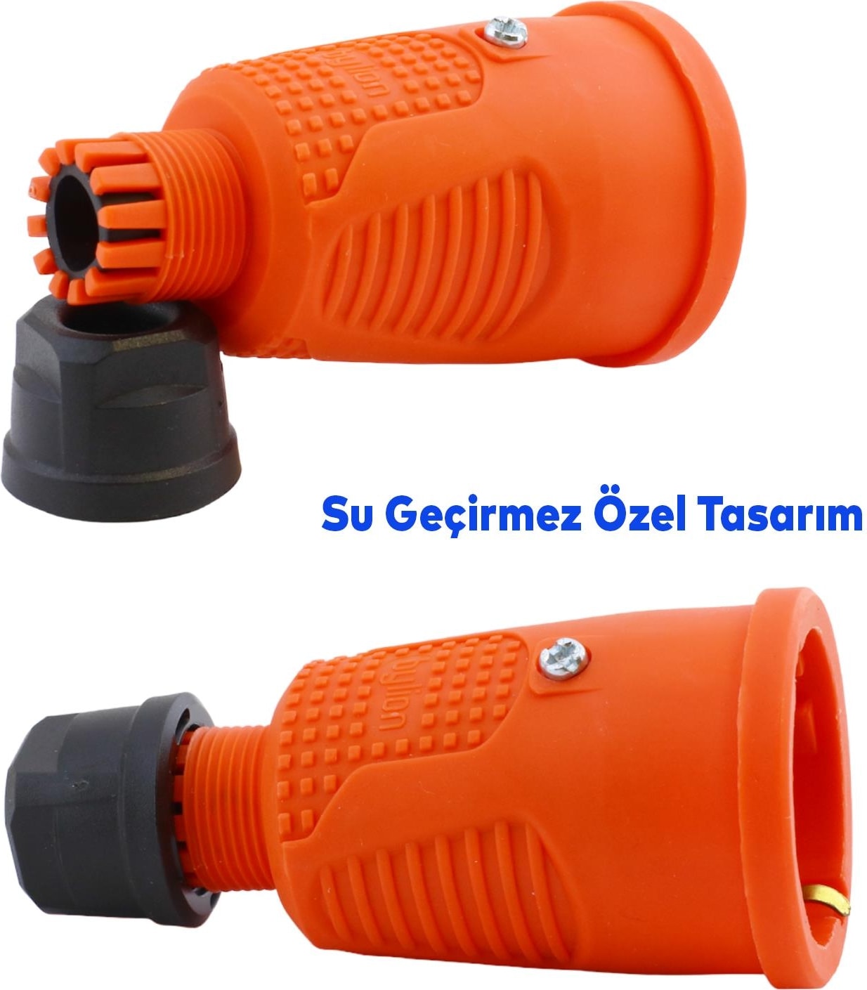 Sağlam Monofaze Kauçuklu Kablo Bahçe Dış Mekan Korunaklı IP54 Su Geçirmez Turuncu Dişi Fiş Tek 16A