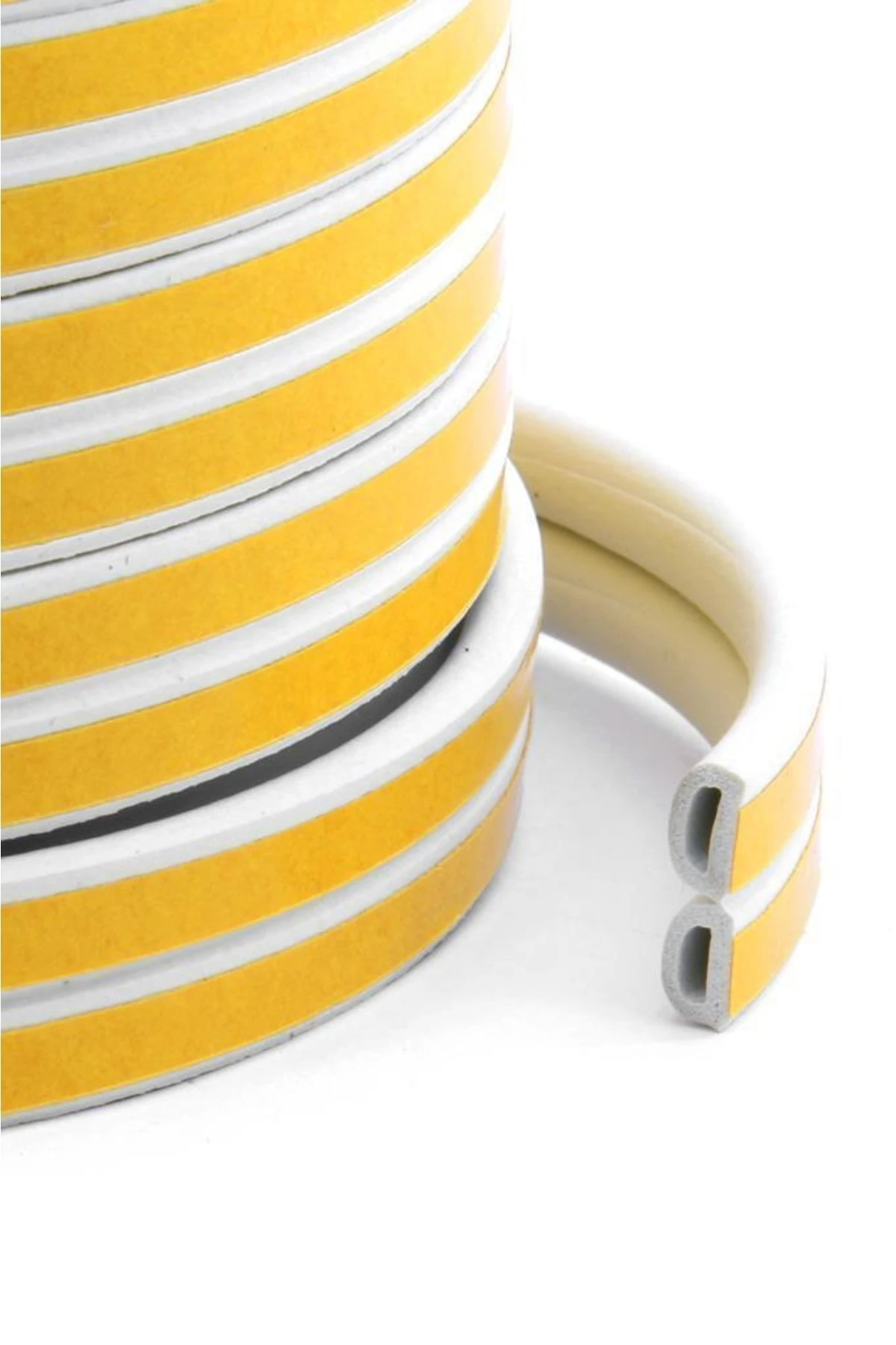 Kapı Pencere Bandı 1x2=2 Mt Su Geçirmez Izolasyon Fitili Ses Soğuk Isı Yalıtım Bandı (BEYAZ)