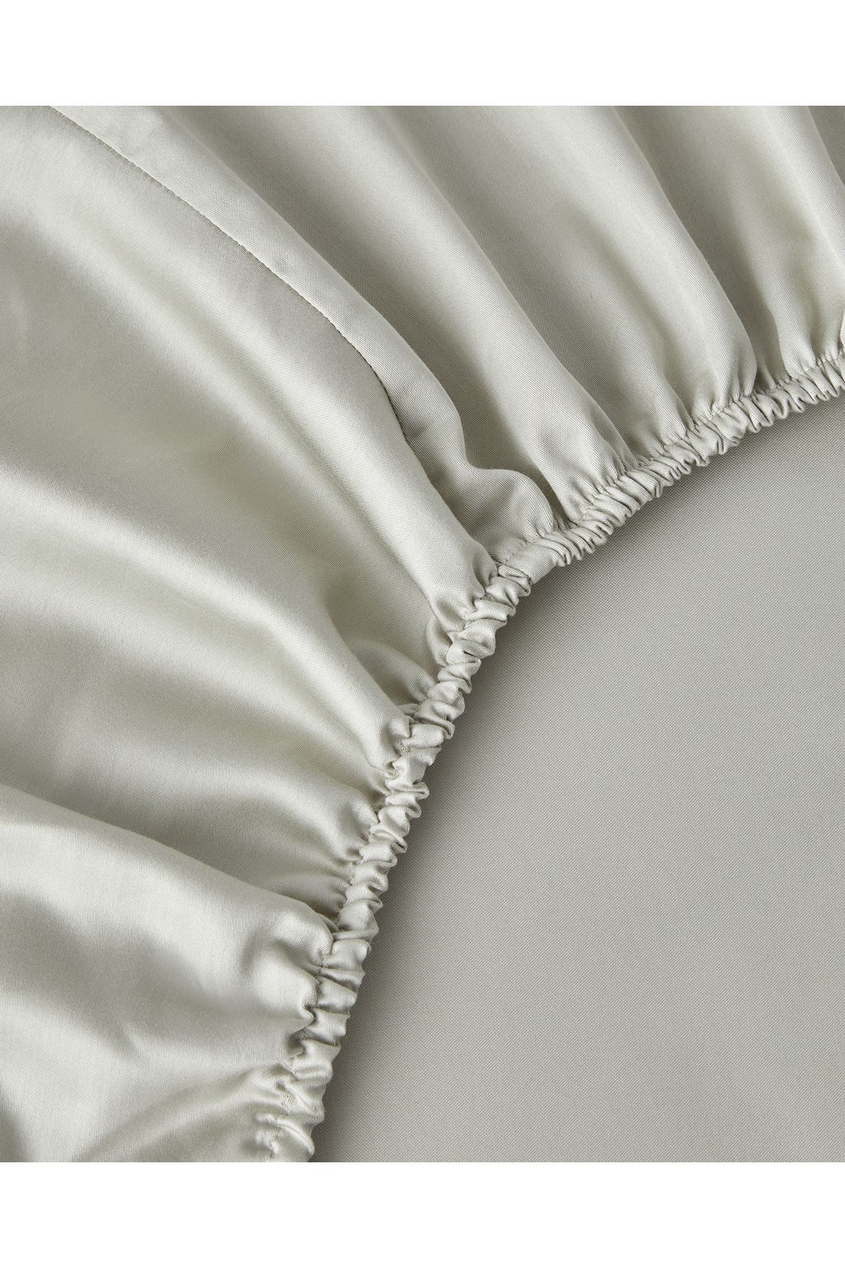 Deluxe Çizgili Pamuk Saten Çift Kişilik Nevresim Takımı 200x220 cm Açık Yeşil