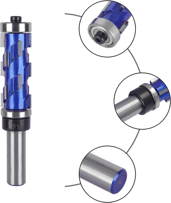 Freze Kesici 12.7mm Şaft 65MM Düz Kesim Uç Freze Masif Karbür Spiral Çift Rulmanlı Cnc Freze Ucu Ahşap Için (Yurt Dışından)