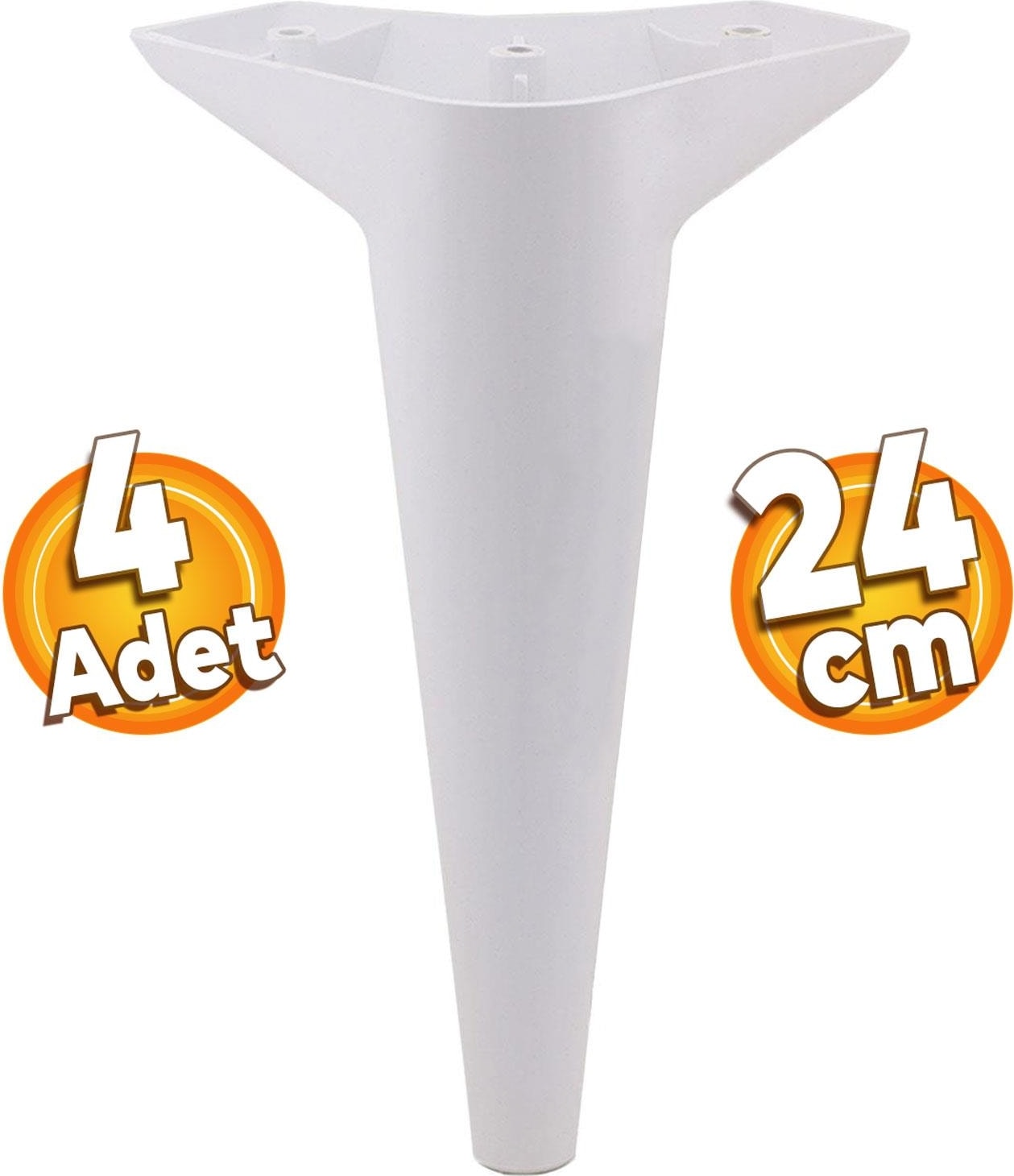 Aspen 4 Adet Lüks Mobilya Kanepe Koltuk Tv Ünitesi Baza Ayağı Ayakları 24 Cm Beyaz Ayak