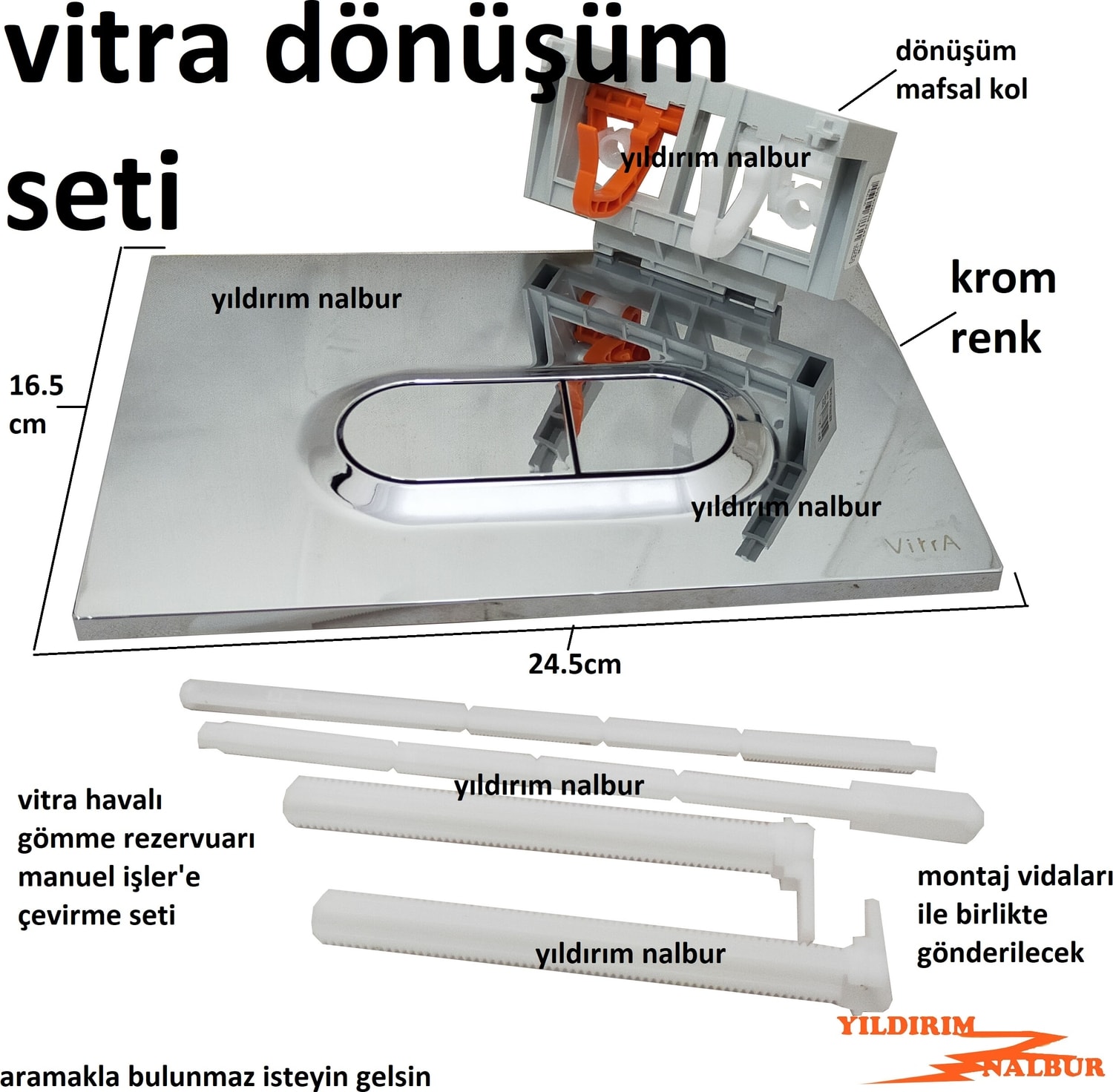 Gömme Rezervuar Dönüşüm Seti Buton ve Mafsal Takım