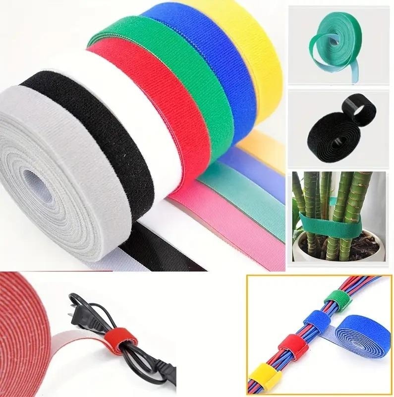 5 Metre x 1 cm Cırt Cırt Kablo Düzenleyici Organizer Kutu Kablo Sabitleyici Gizleyici Şerit Cırt