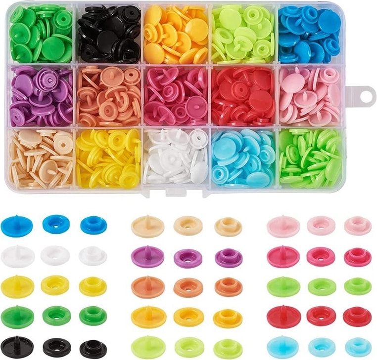 Çıtçıt Seti Plastik Çıtçıt Düğmeler Bağlantı Elemanı Setter Pense Alet Seti, Saklama Kutusu Organizatör ile Dikiş Işçiliği Için
