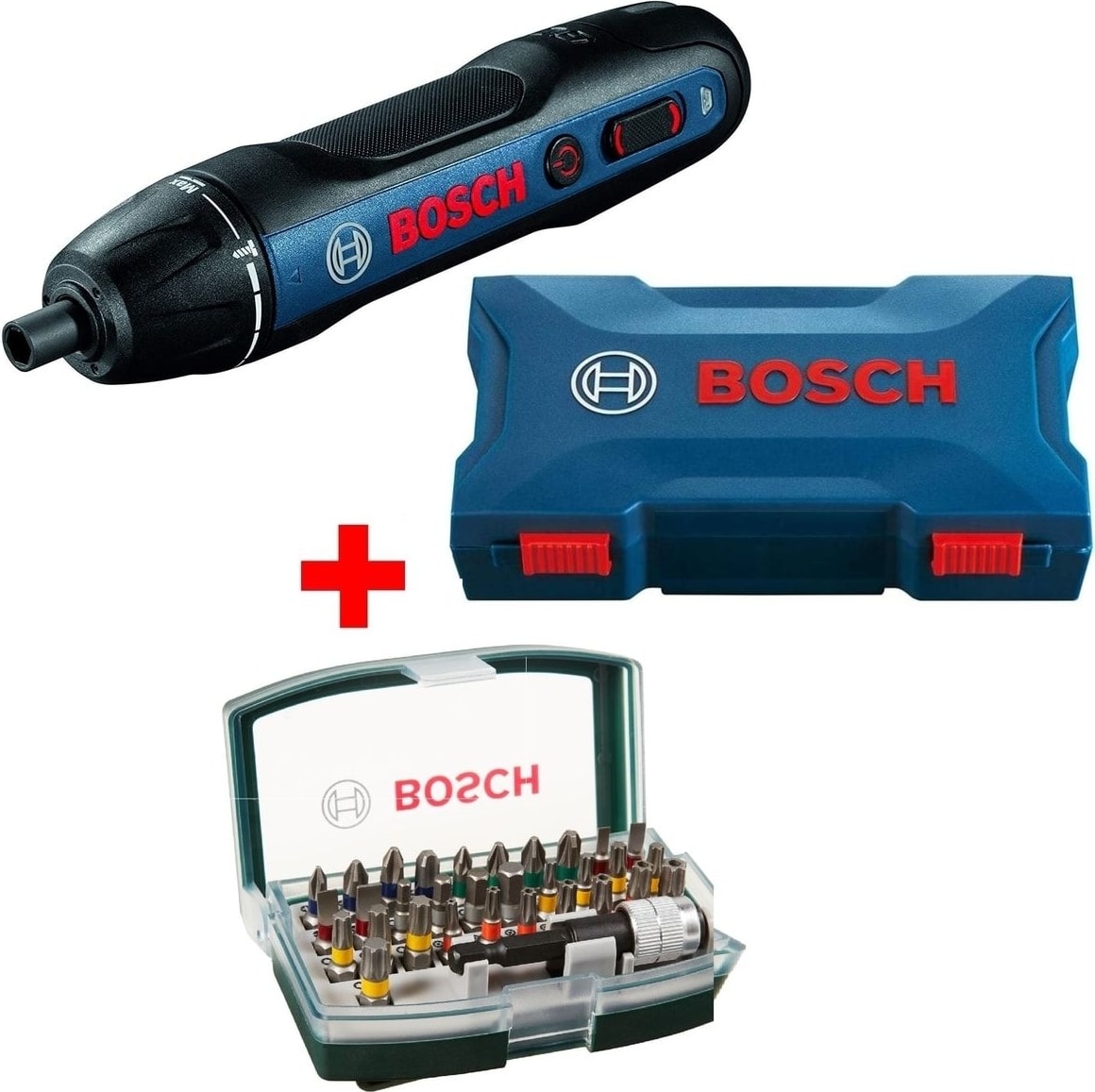 BOSCH Şarjlı Tornavida Go 2 Akülü Vidalama Şarjlı Matkap + 32 Parça Vidalama Ucu Seti