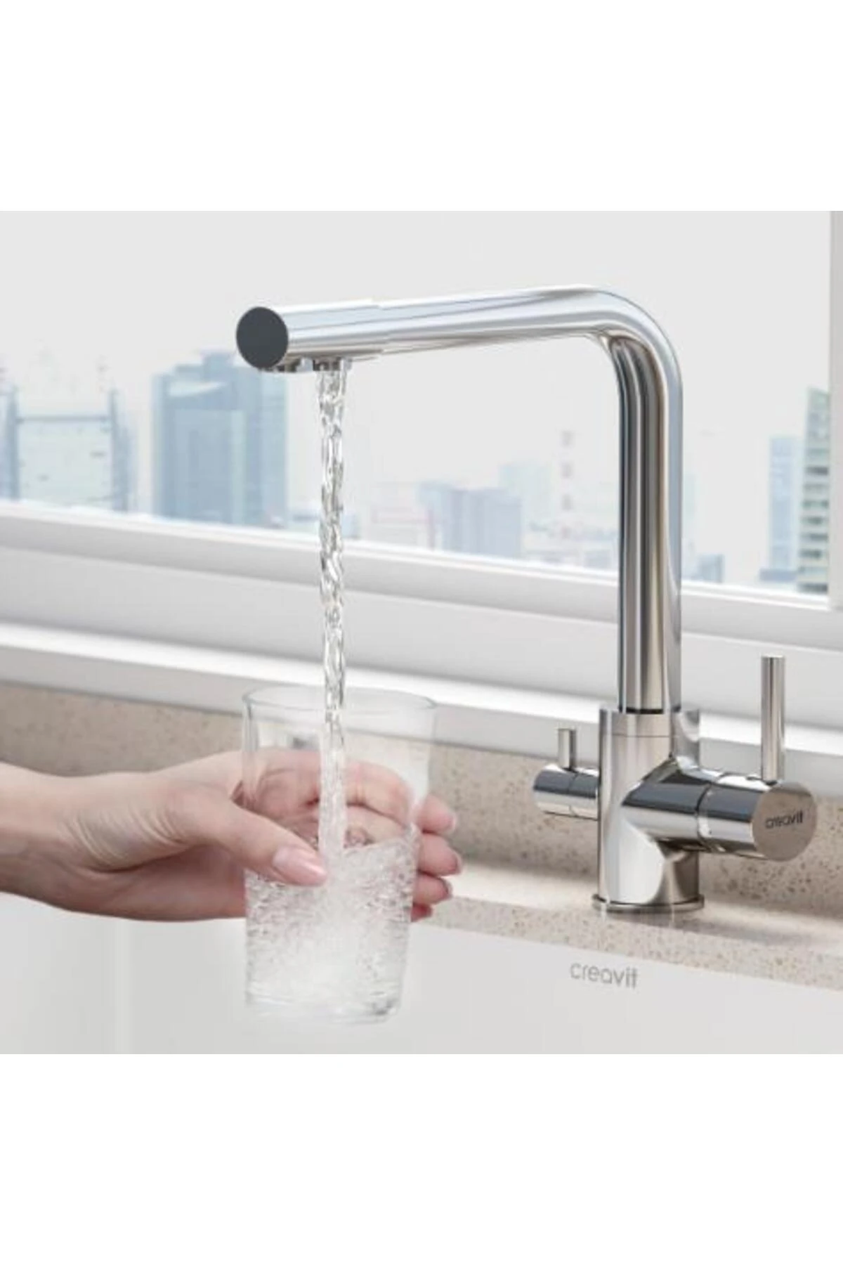 Su Arıtma Çıkışlı Mutfak Evye Bataryası Armatürü DW8700