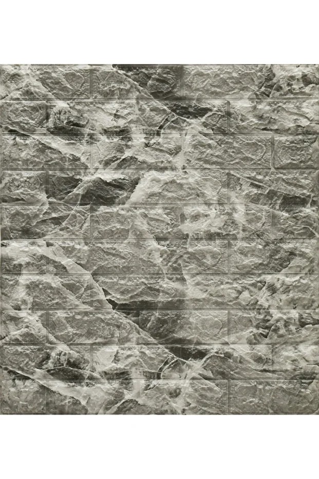 Kendinden Yapışkanlı Çift Renk Alaca Gri Tuğla Esnek Tuğla Sünger Duvar Paneli 70x77 Cm 4 Adet