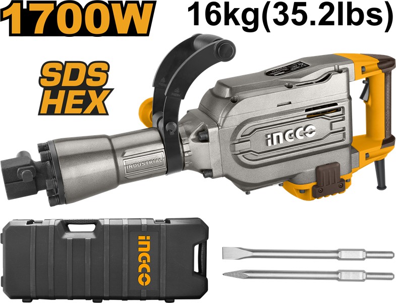 ING-PDB17008 Endüstriyel Elektrikli Kırıcı Hex 16KG 1700W
