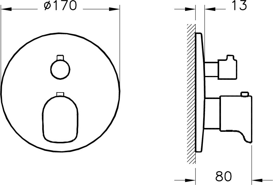 Root Round A4269534 Ankastre Termostatik Duş Bataryası, Sıva Üstü Grubu, Fırçalı Nikel