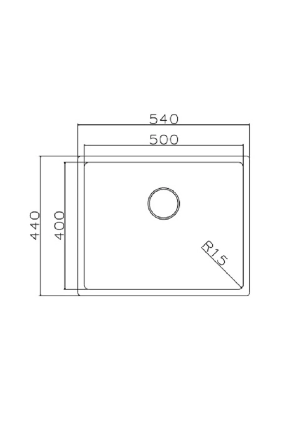 VİVİANO 40x50 CM 1 MM R15 PASLANMAZ ÇELİK EVYE
