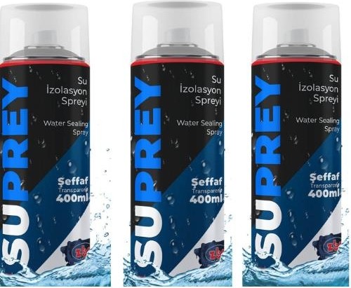 2+1pkt. Suprey Sızdırmazlık Su Izolasyon Spreyi Şeffaf 1200ml