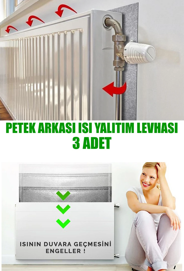 Ankaflex 3 Adet Kalorifer Peteği Arkası Isı Yalıtım ve Izolasyon Levhası Radyatör Arkalığı Yalıtım Malzemesi