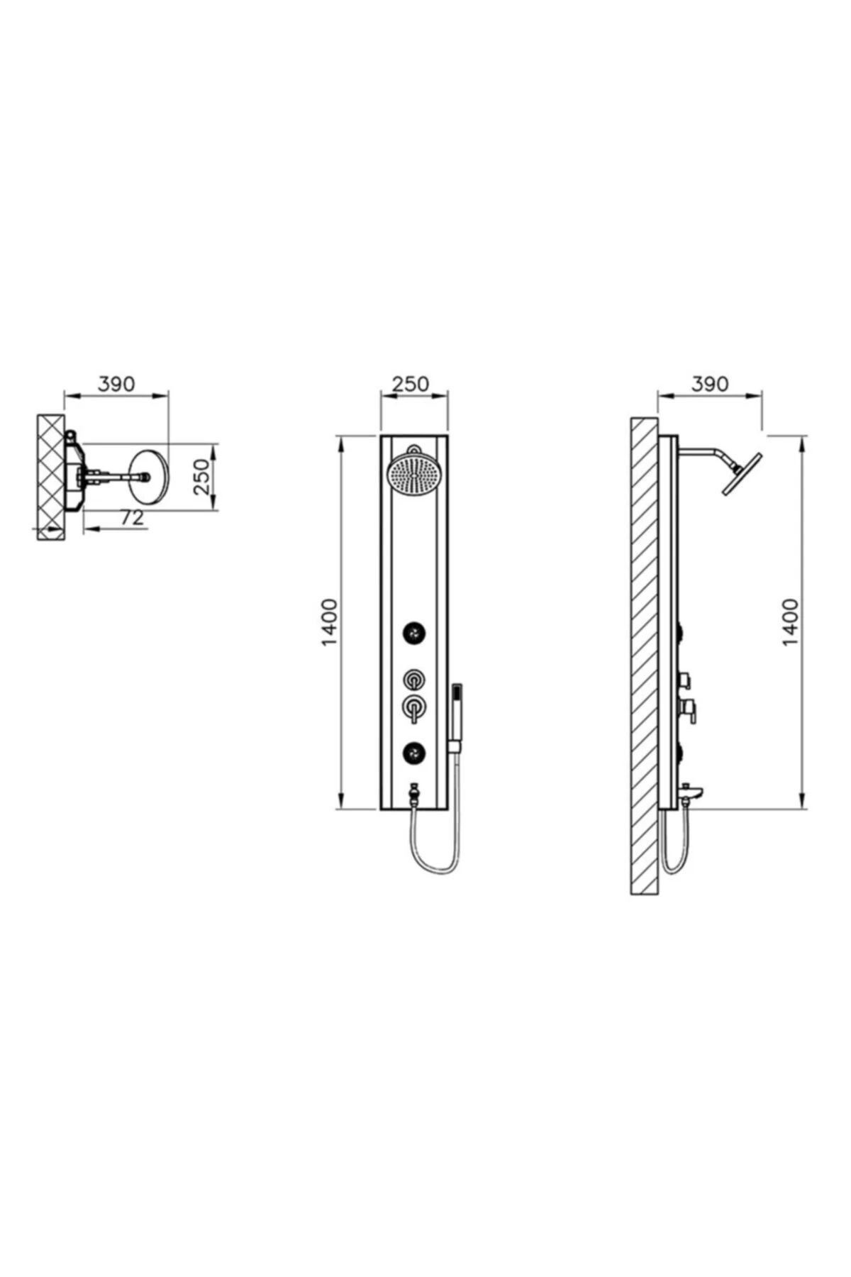 Move Masajlı Duş Sistemi (beyaz) (140x25 Cm)