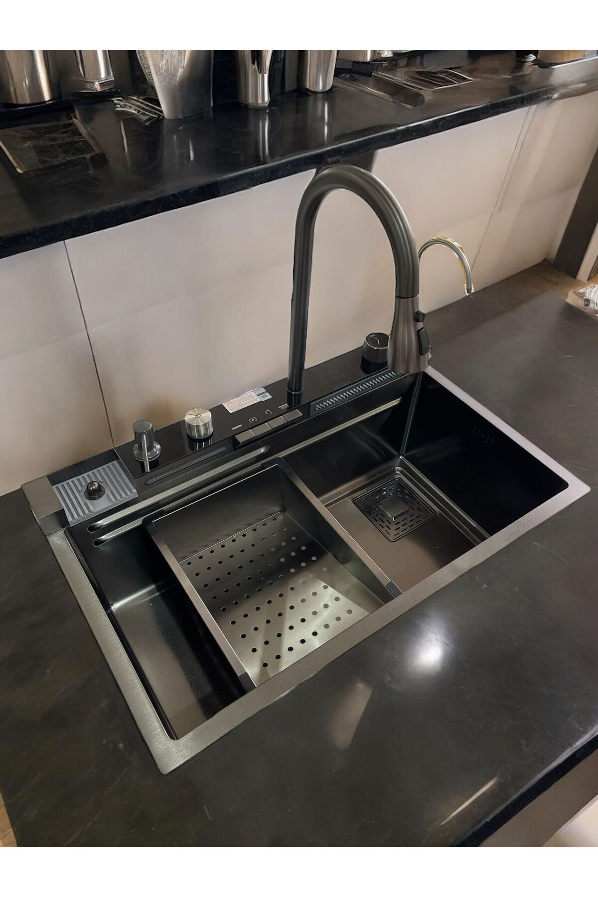 Asil Krom Şelaleli Eviye, Tam Set, Teknolojik, Akıllı Mutfak Evyesi, Mutfak Lavabosu