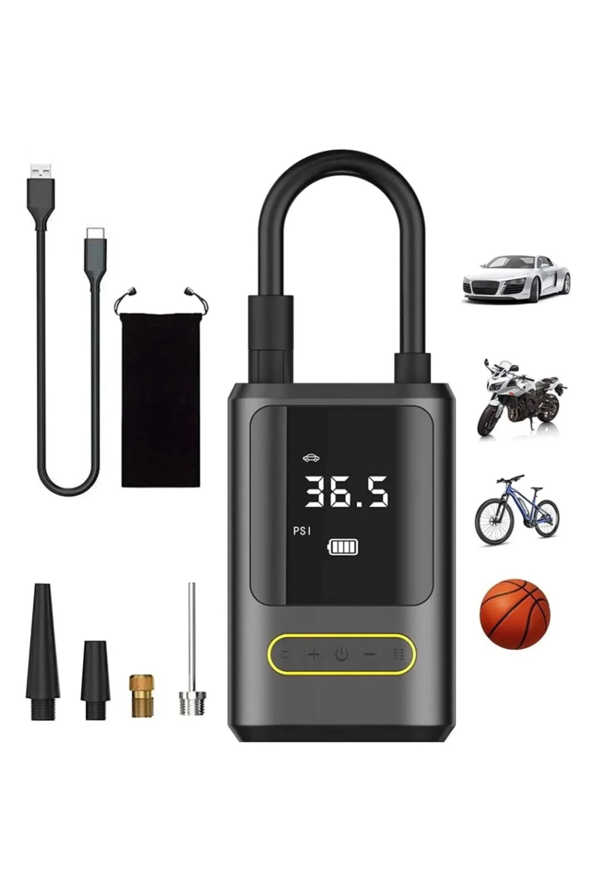 Kablosuz Oto Araç Mini 4000mah 150 Psı Işıklı Oto Hava Kompresörü Ka-760